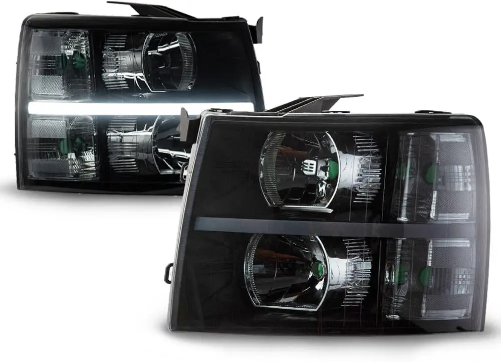 

Светодиодные фары в сборе, совместимые с Chevy Silverado 1500/Silverado 2500 3500 и моделями HD 2007-2014, комплект бамперов