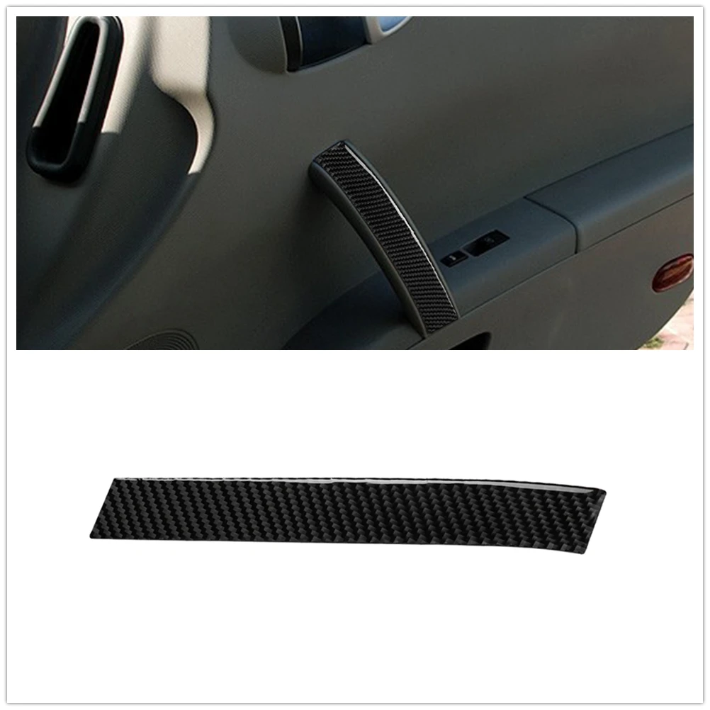 For Nissan 350Z 2006-2009 Carbon Fiber LHD Interior Door Copilot Handle Panel Cover Passenger Side Armrest Board Sticker Trim