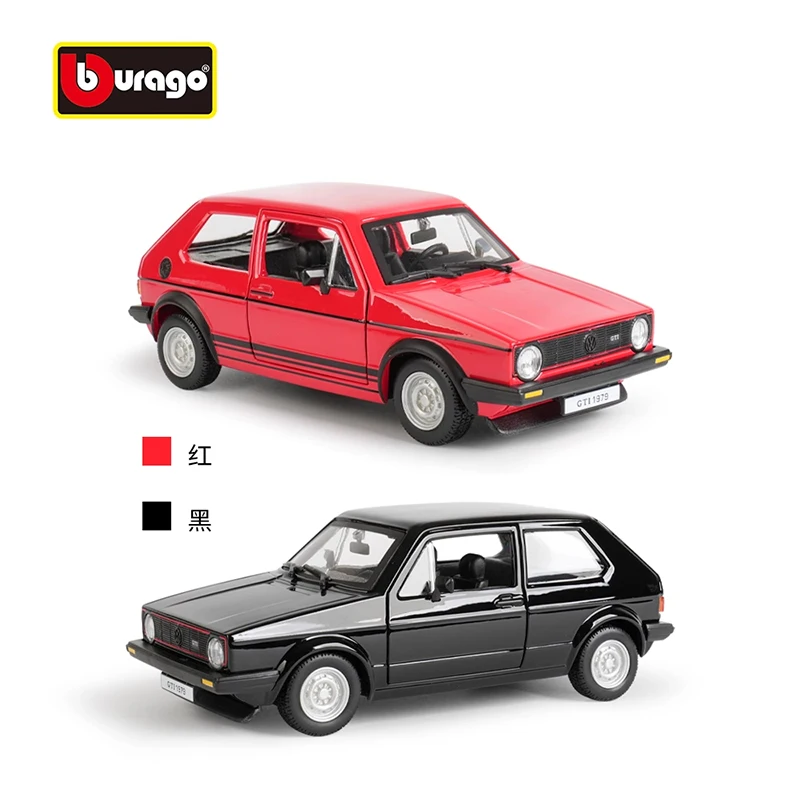 1:24 Bburago vintage car Golf 1979 MKI High precision die casting alloy car model collection decoration Birthday gift