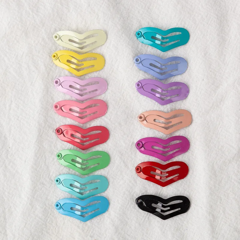 Mini Pet Dog Hairpin Metal Candy Color 2.5cm Small Puppy Cat Hair Clips Heart-shaped BB Clip Dog Grooming Hair Accessories