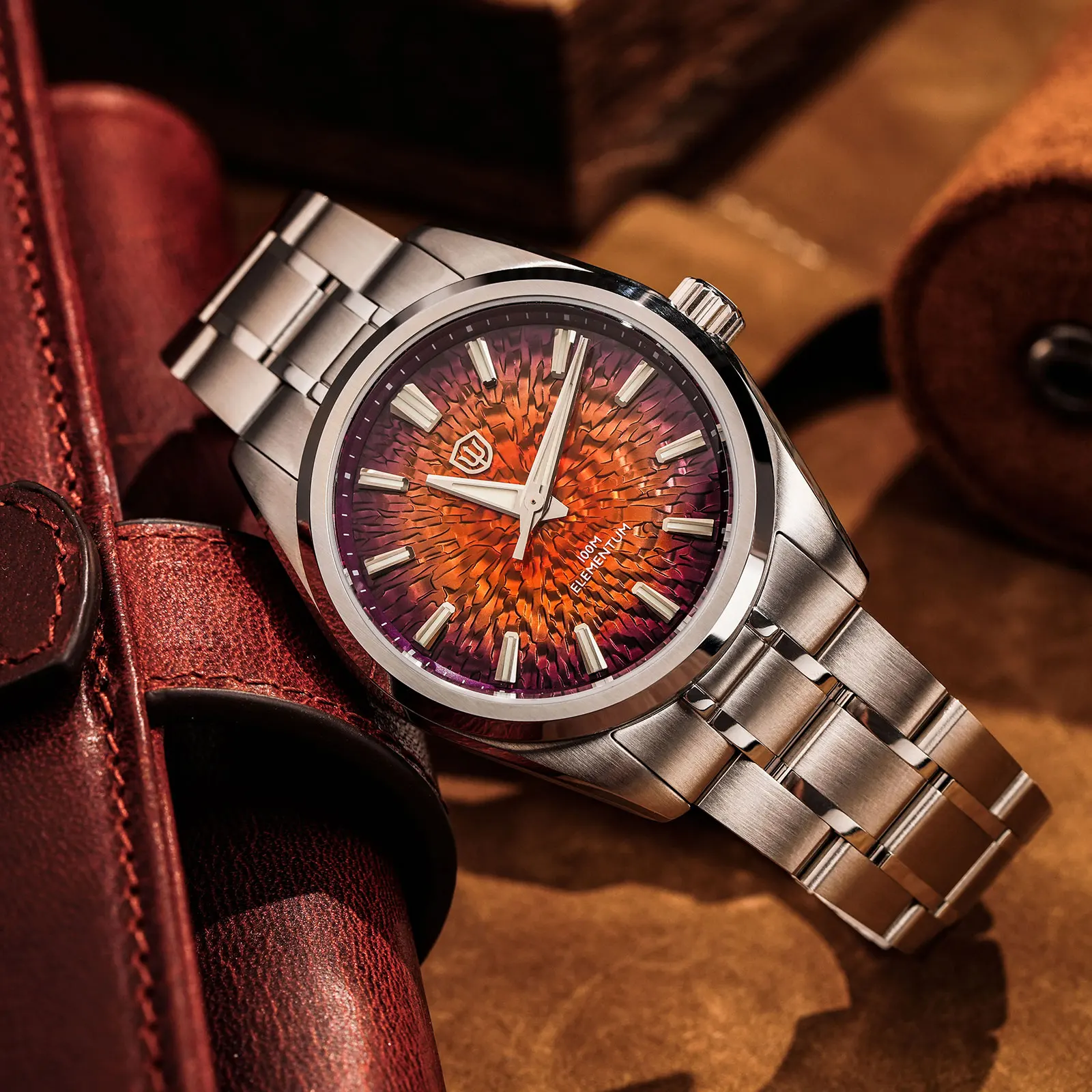 Watchdives Wd0003C Orange Ice Crack Quarzuhren VH31 Sweep Sekundenwerk AR Saphir Wasserdicht BGW9 38 mm Luxusuhr Mann