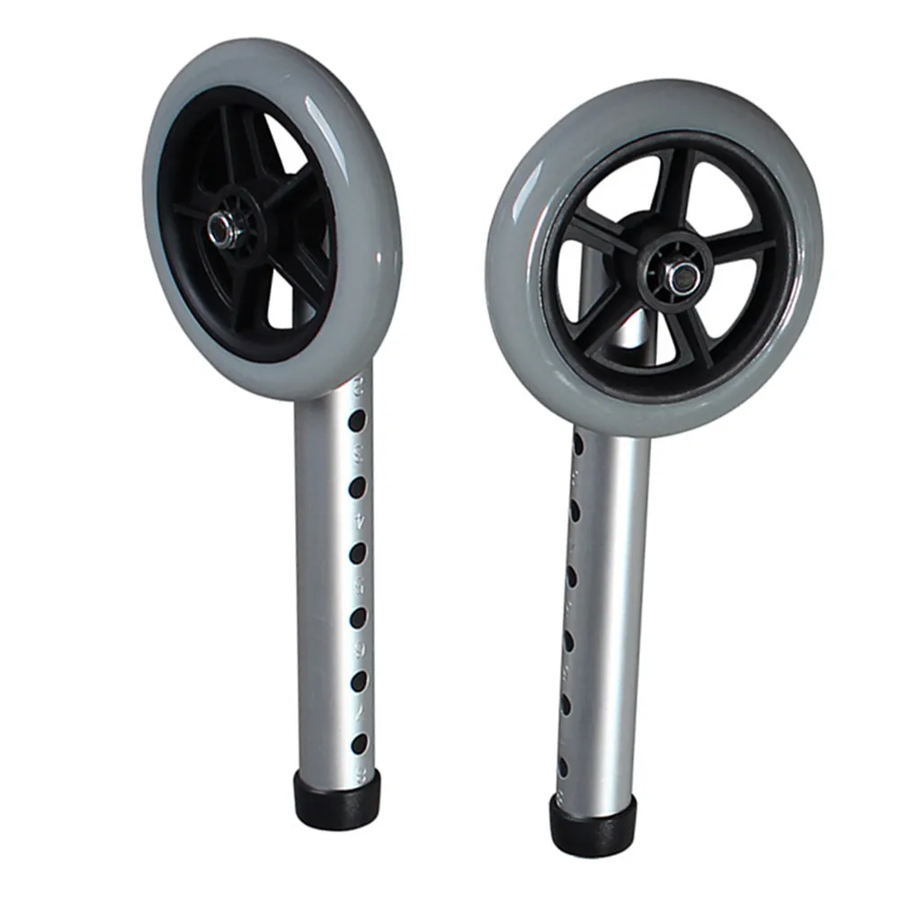 2pcs Replacement Front Wheels for Walking Aid, Aluminum Alloy Rollator Wheelchair, Smooth Rolling & High Load