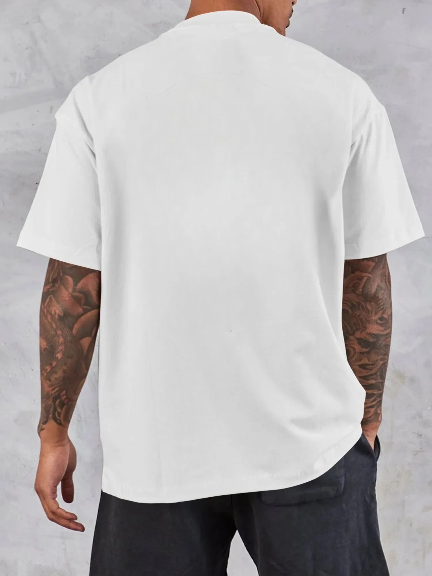 تي شيرت دي لا سول DXM3511 تي شيرت دي لا سول للرجال DXM3511 الهيب هوب مجموعة الموسيقى الكلاسيكية طباعة أسود قصير الأكمام Crewneck