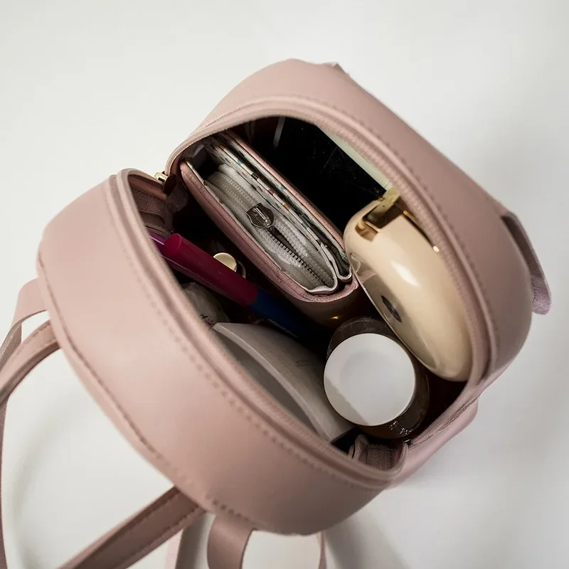 Hot Sale Fashion Women Girls Mini Backpack Solid Color Leather Shoulder School Rucksack Ladies Holiday Travel Bags 2022 Newest