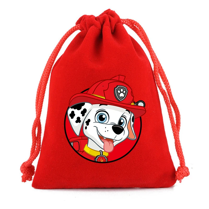 New Paw Patrol Plush Drawstring Pockets Cartoon Print Storage Bags Boys Girls Tote Bag Child Handbag Travel Bag Birthday Gifts