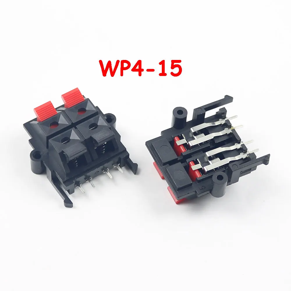 1PCS WP Double Row 4 Positions Connector Audio Horn Wire Socket WP4-3/03B/15/17B Speaker Spring Terminal Switch Test Clip Jack