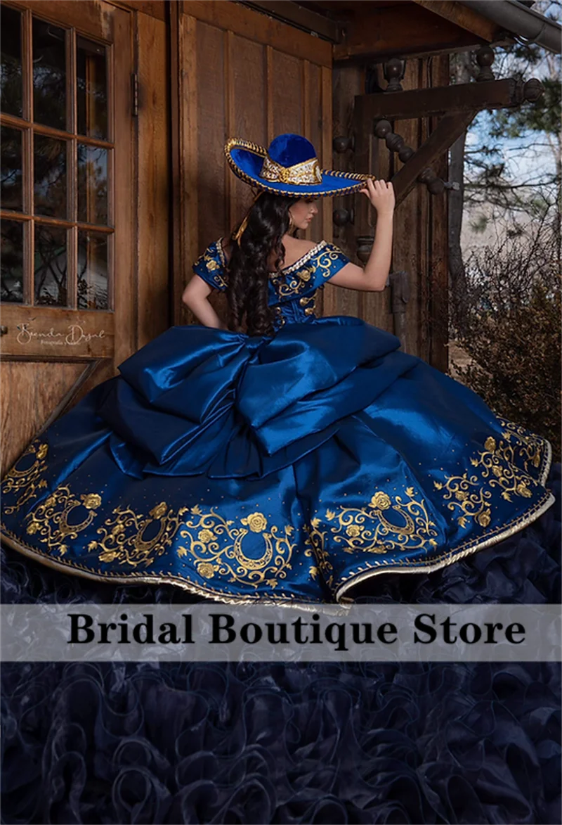 Luxury Embroidery Ball Gown Mexi Quinceanera Dresses 2024 Ruffle Sweet 16 Dresses Vestidos De 15 Años Lace Up  Customized