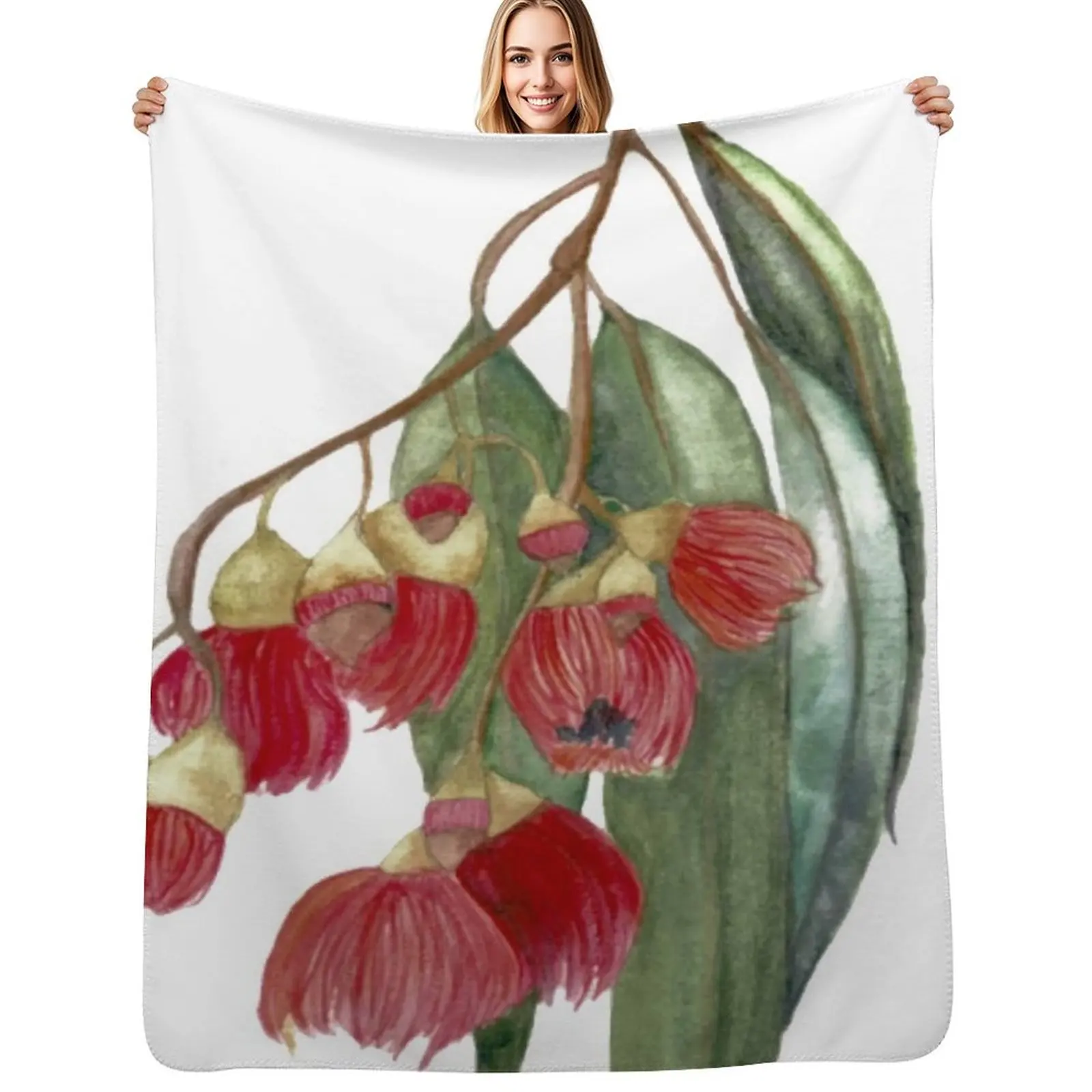 

Watercolour Gum tree Throw Blanket heavy to sleep christmas decoration Custom Thermal Blankets