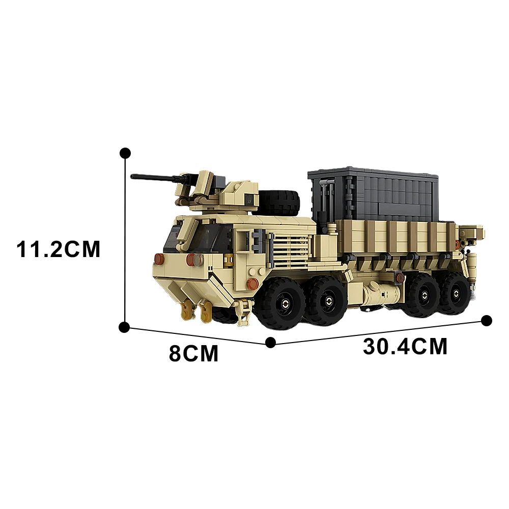 MOC Oshkosh HEMTT-M985A4 전차 빌딩 블록, HEMTT-M985A4, 무거운 확장 이동성 전술 트럭 벽돌 조립 장난감 선물