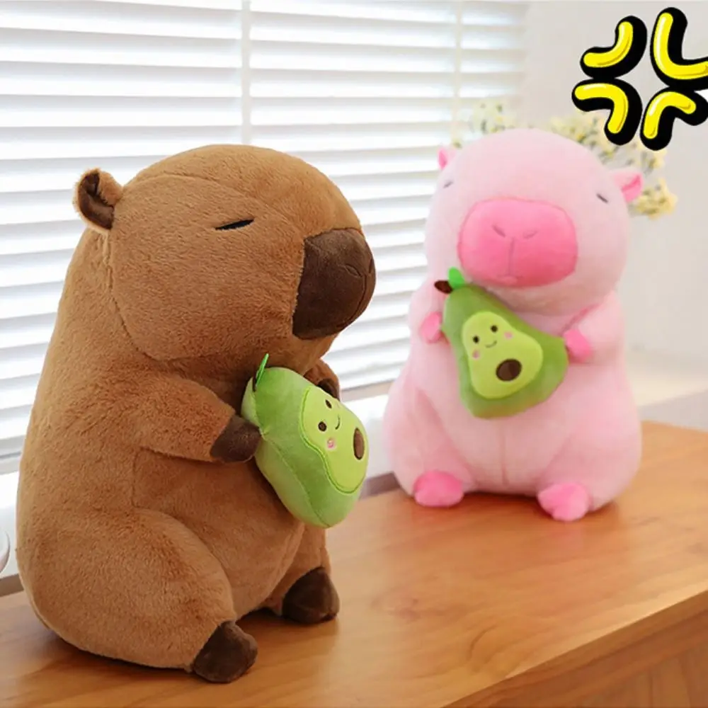 PP Cotton Avocado Capybara Plush Toy Simulation Fluffy Capybara Plush Doll 30cm Pink Capibara Anime Fluffty Toy Home Decor