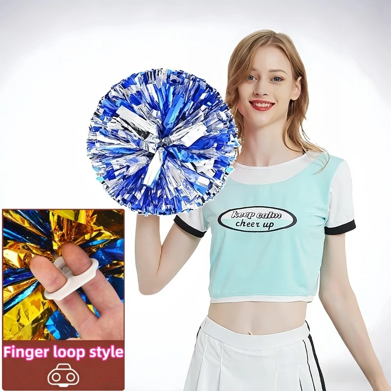 Cheerleading-Pompons mit Plastikgriff für Teamgeist, Sport, Tanz, Anfeuern, Kinder, Erwachsene, Cheerleading-Zubehör – Detail 2