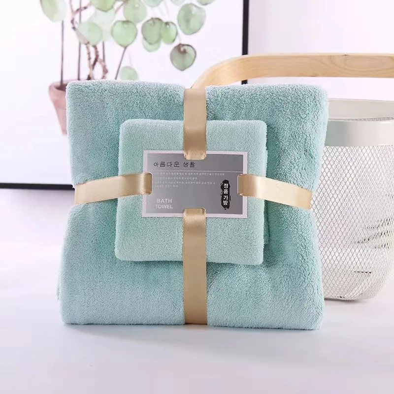 Superzachte badhanddoek set van koraalfluweel zeer absorberend sneldrogend_voghion.com