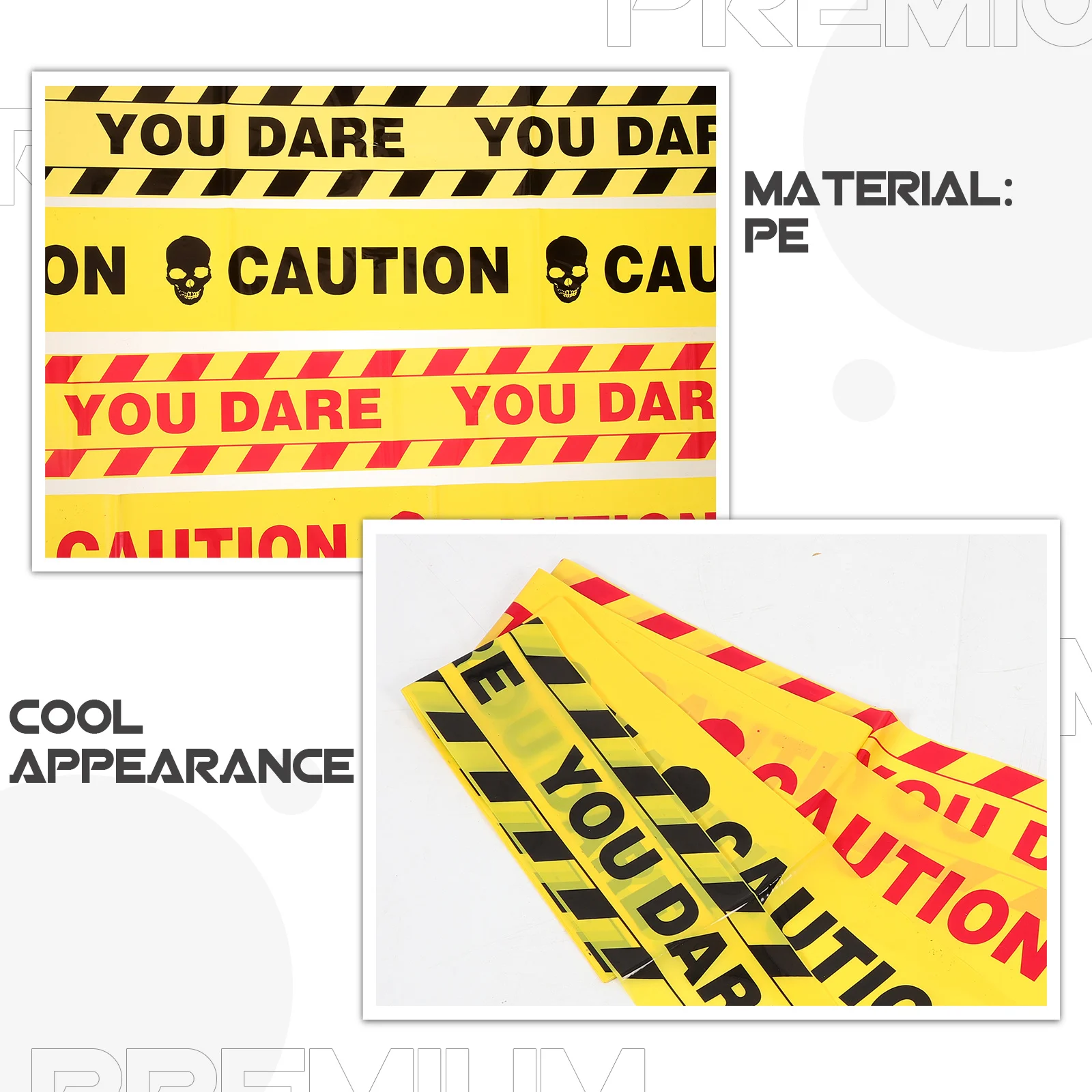 4 قطعة أشرطة تحذير الهالوين متينة وخفيفة الوزن لتزيين احتفالي بار Ktv دعائم منزل مسكون خط تحذير لوازم الحفلات #2