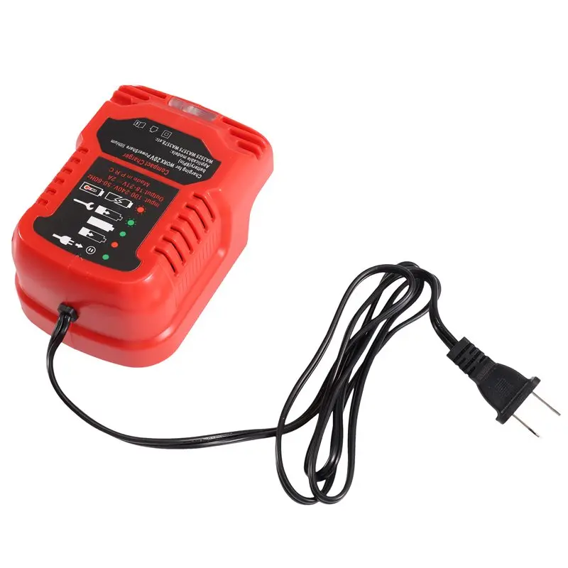 [NEW A09R!】 Portable Li- Battery 100V-240V Mini Compact For WORX 20V Powershare Lithium Battery(6 Pin) US Plug