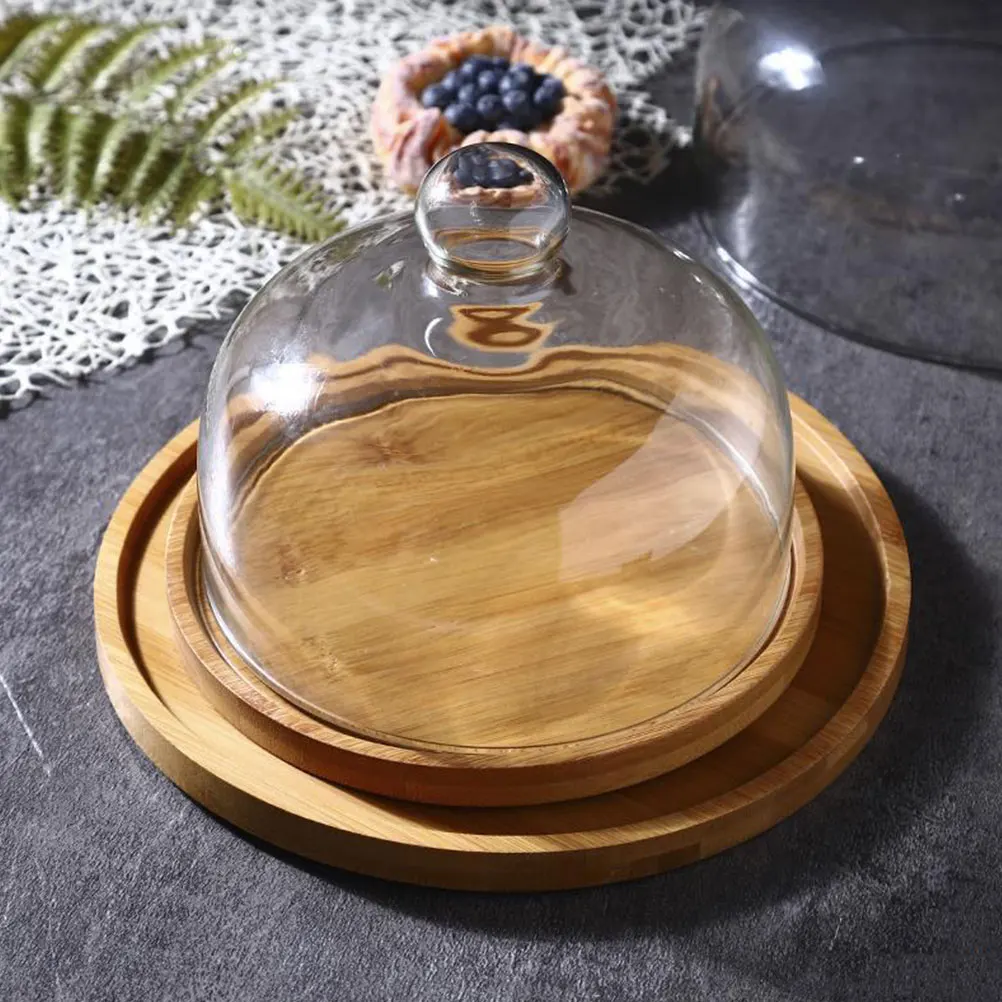

1 set 1 Display Cake Glass Cake Dessert Tray Kit Set Kit Dessert Food Plate Cover Cupcake Storage Food Set