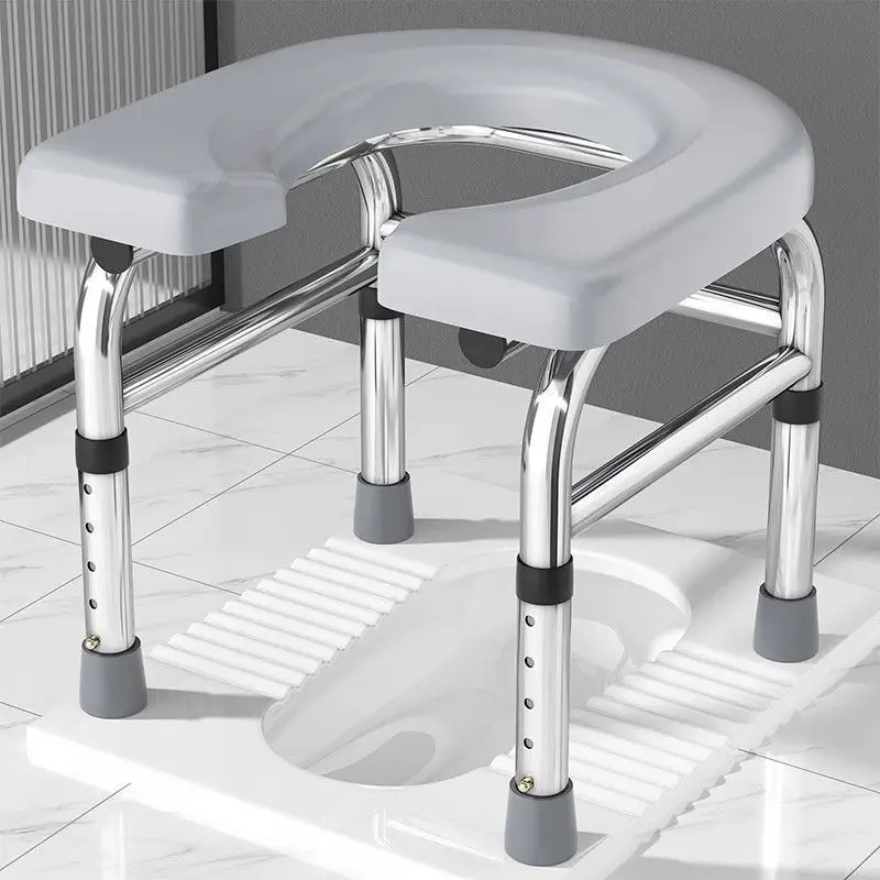 

AOLIVIYA Thickened Stainless Steel Commode Chair Lift Stool Toilet for Elderly and Pregnant Women Simple Hygienic Splash-Proof N
