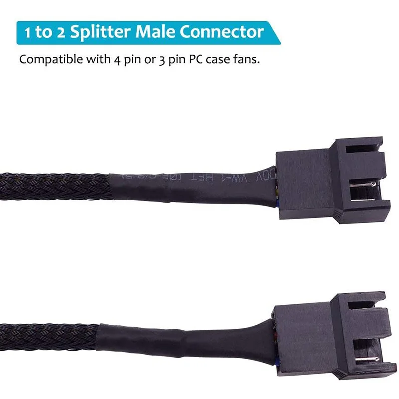 10 Pcs Computer Fan Cable, CPU Fan Splitter, PWM Fan Splitter Cable Fan Running Wires Computer PC Power Cable 4Pin