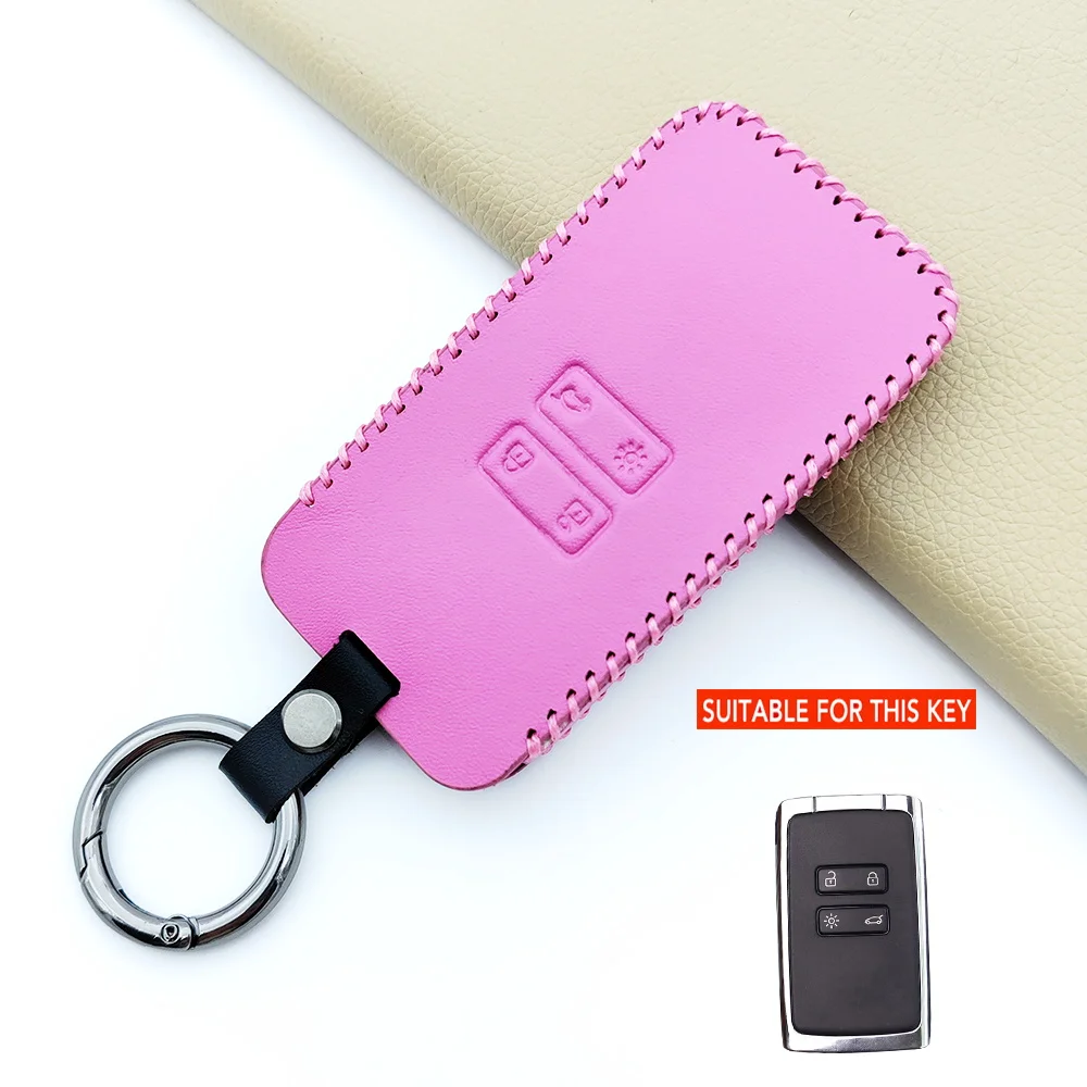 New Pink Car Remote Key Case Cover Shell For Renault Koleos Captur Megane Clio Scenic Talisman Arkana For Dacia Sandero Card Fob