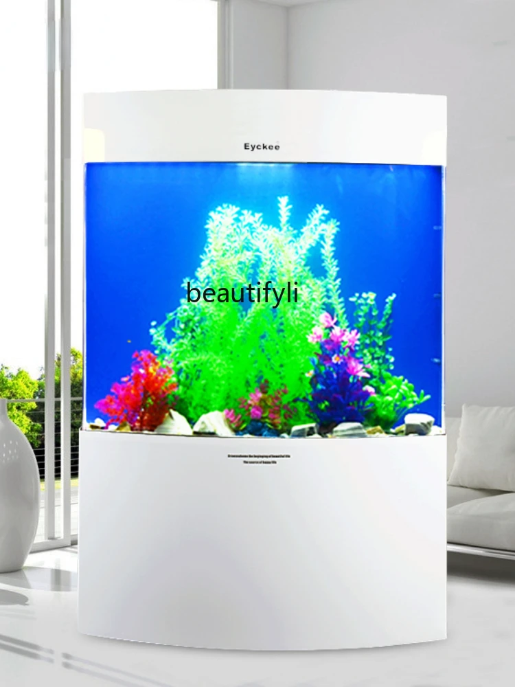 HJ Fish Tank Single Arc Acrylic Aquarium Wall Ecological Fish Tank Aquarium