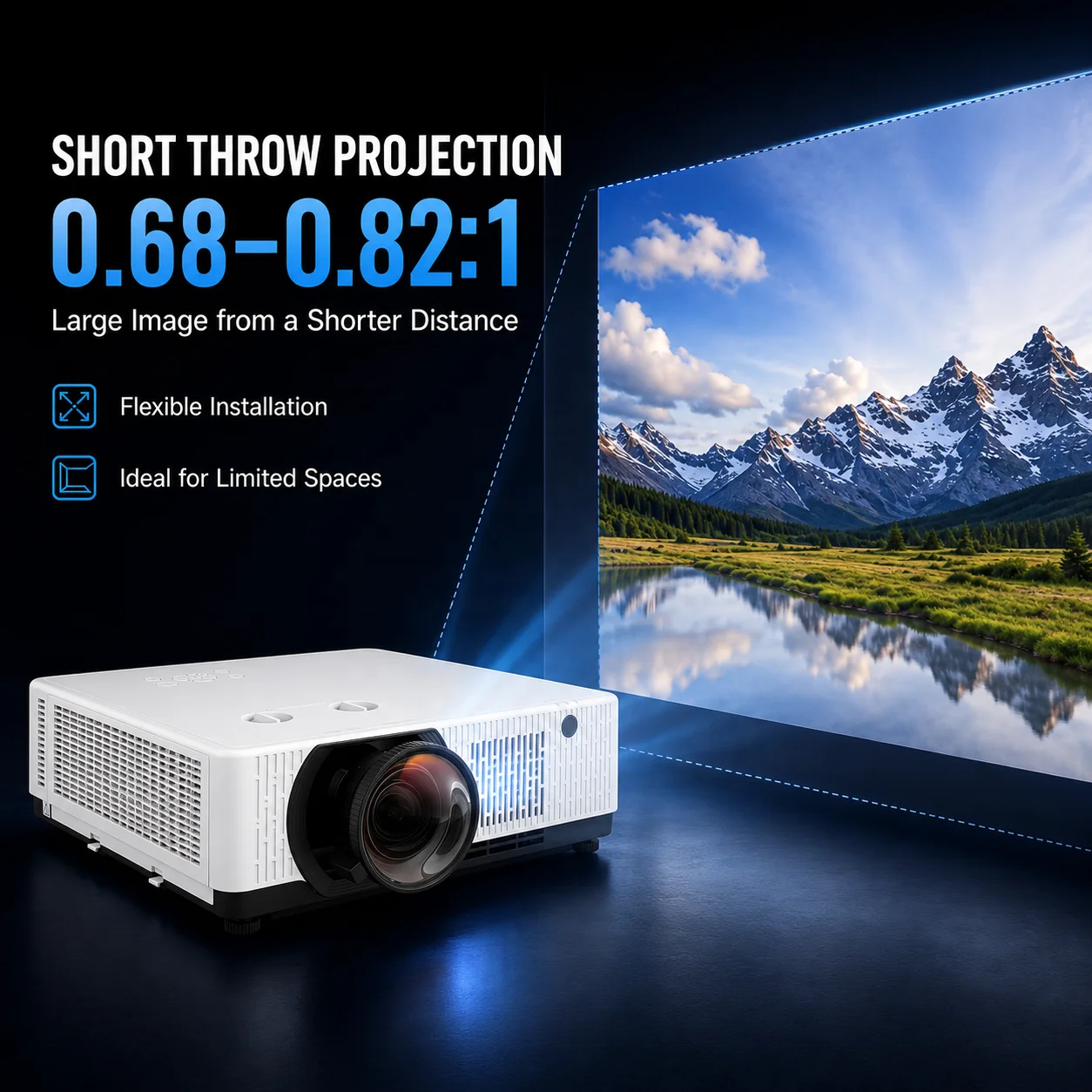 OEM ODM WUXGA Installation Laser Projector 7500 Lumens Affordable Alternative for High End AV and Immersive Projects