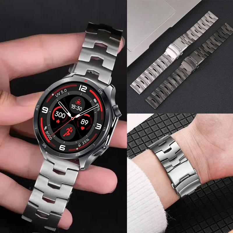 22mm Luxury Titanium Strap For OnePlus Watch 3/2/2R/OnePlus 46mm Replaced Bracelet Band For OPPO Watch X X2/OPPO Watch 4 Pro