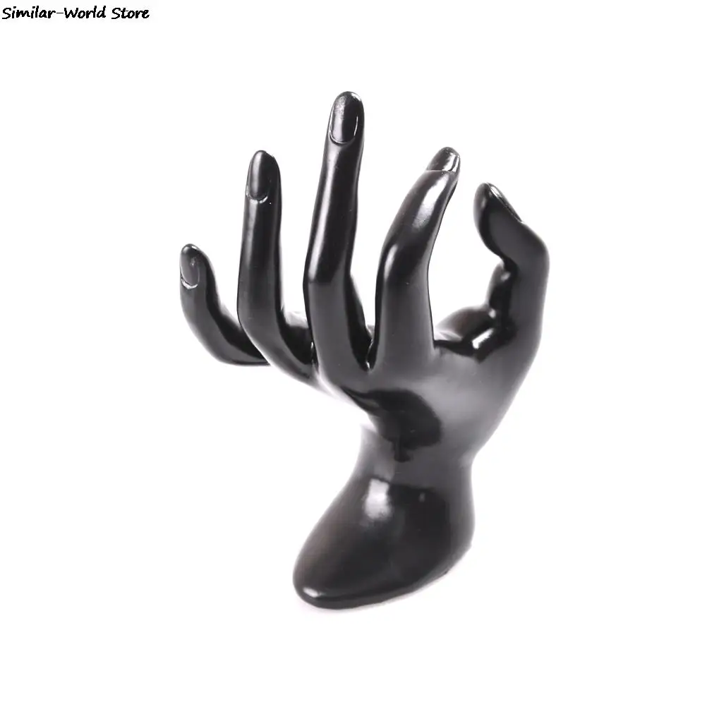 Novelty Black Velvet Ring Bracelet Necklace Chain Watch Display Holder Stand Lady Mannequin Ok Shaped Stand Hand 11*17cm