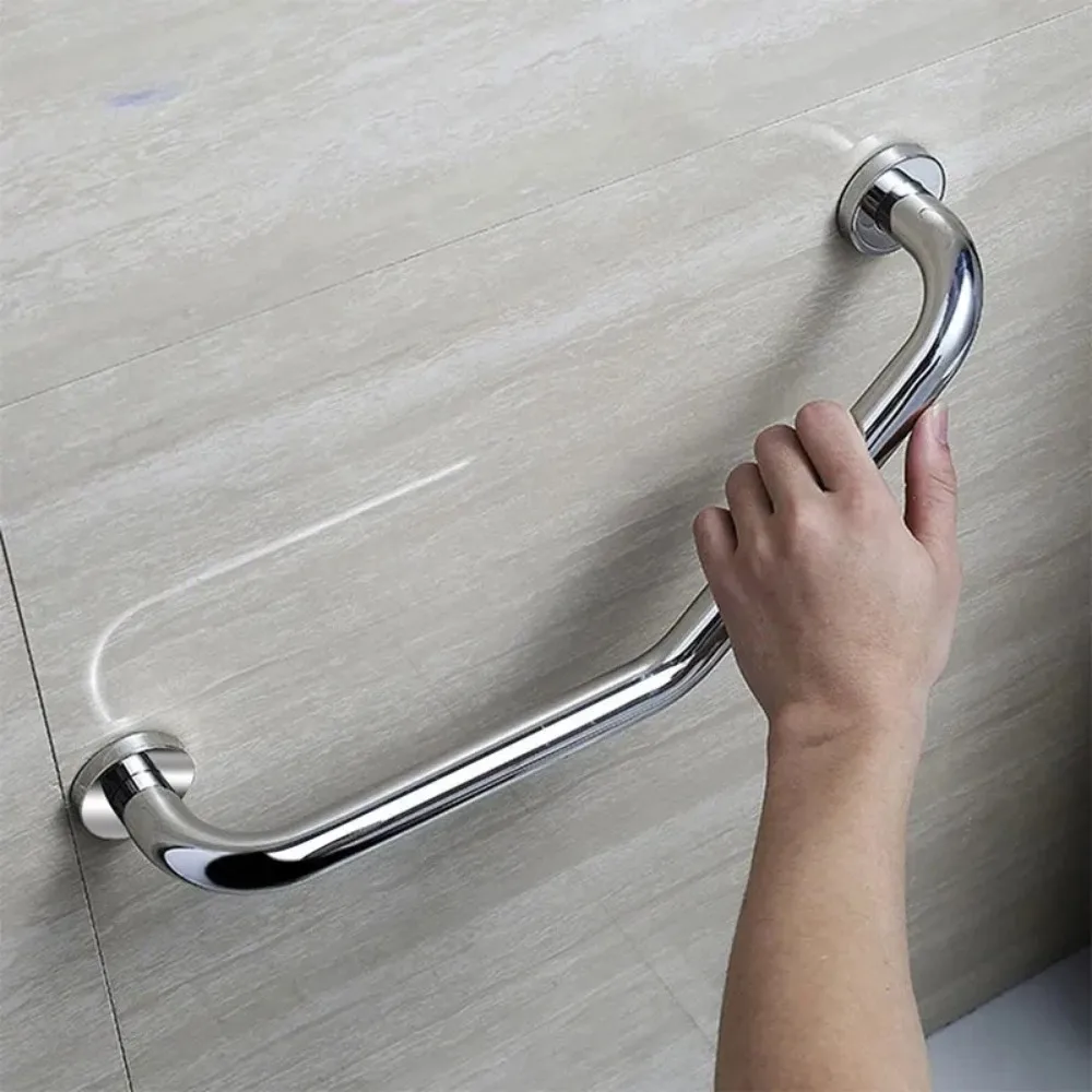Bathroom Shower Angled Grab Bar Safety Rail, Bathtub Grip Toilet Handrail Arm Safe-Grip Bar for Elderly Helping