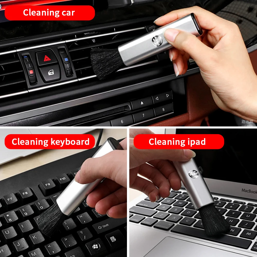 Car Accessories Indoor Cleaning Plastic Brush Computer Keyboard Dusting Brush For Volkswagen Scirocco Golf 6 Passat Touareg Polo