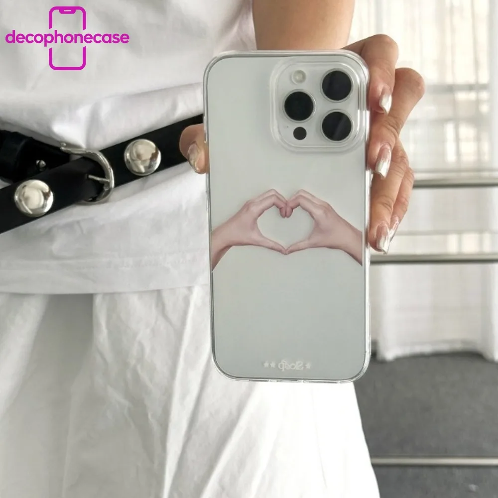 Funda de acrílico de 2.5mm con diseño de gesto de corazón y TPU Bayer importado de Alemania para iPhone 17 Pro Max Air