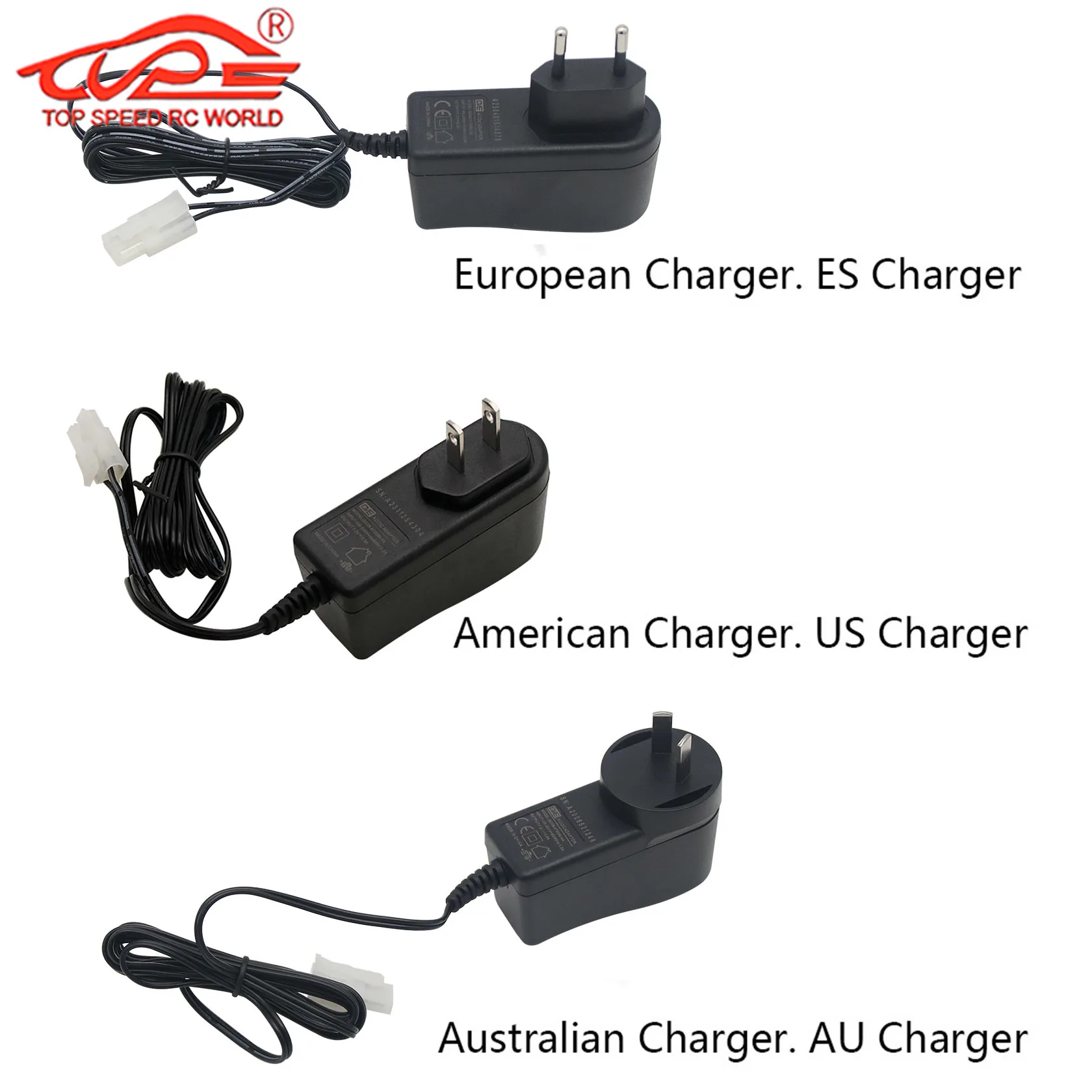 AU US ES Standard Charger for 1/5 HPI ROVAN ROFUN KM MCD REDCAT RCMK BAJA TRUCK RC CAR PARTS