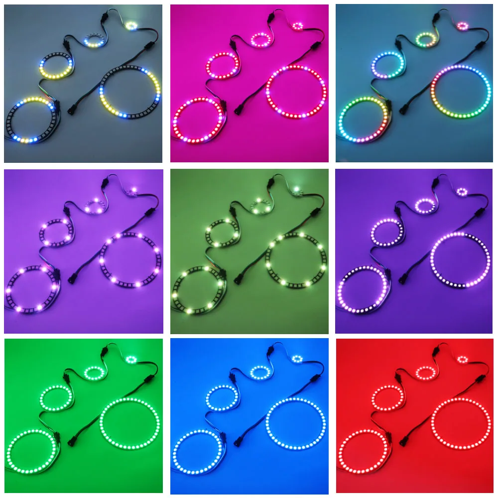 Led Ring WS2812B RGB SMD5050 Pixel Address Individually 8/16/24/35/45 Modules WS2812 IC Full Color Circle Led Light Room DC5V