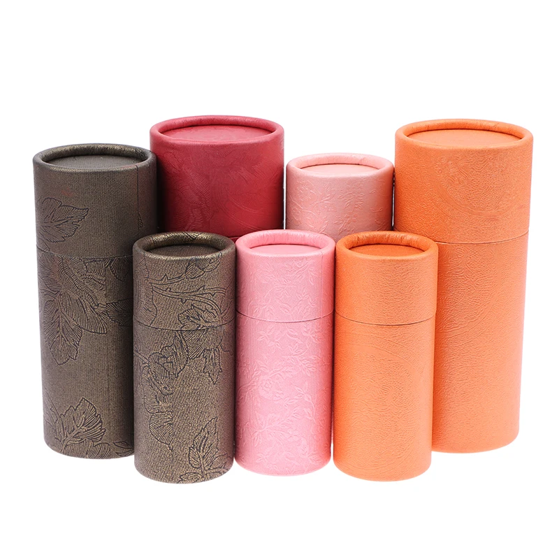 10-100ml Round Cardboard Gift Box Cosmetic Essential Oil Bottle Packaging Box Lipstick Perfume Packaging Kraft Paper Tube Boxes