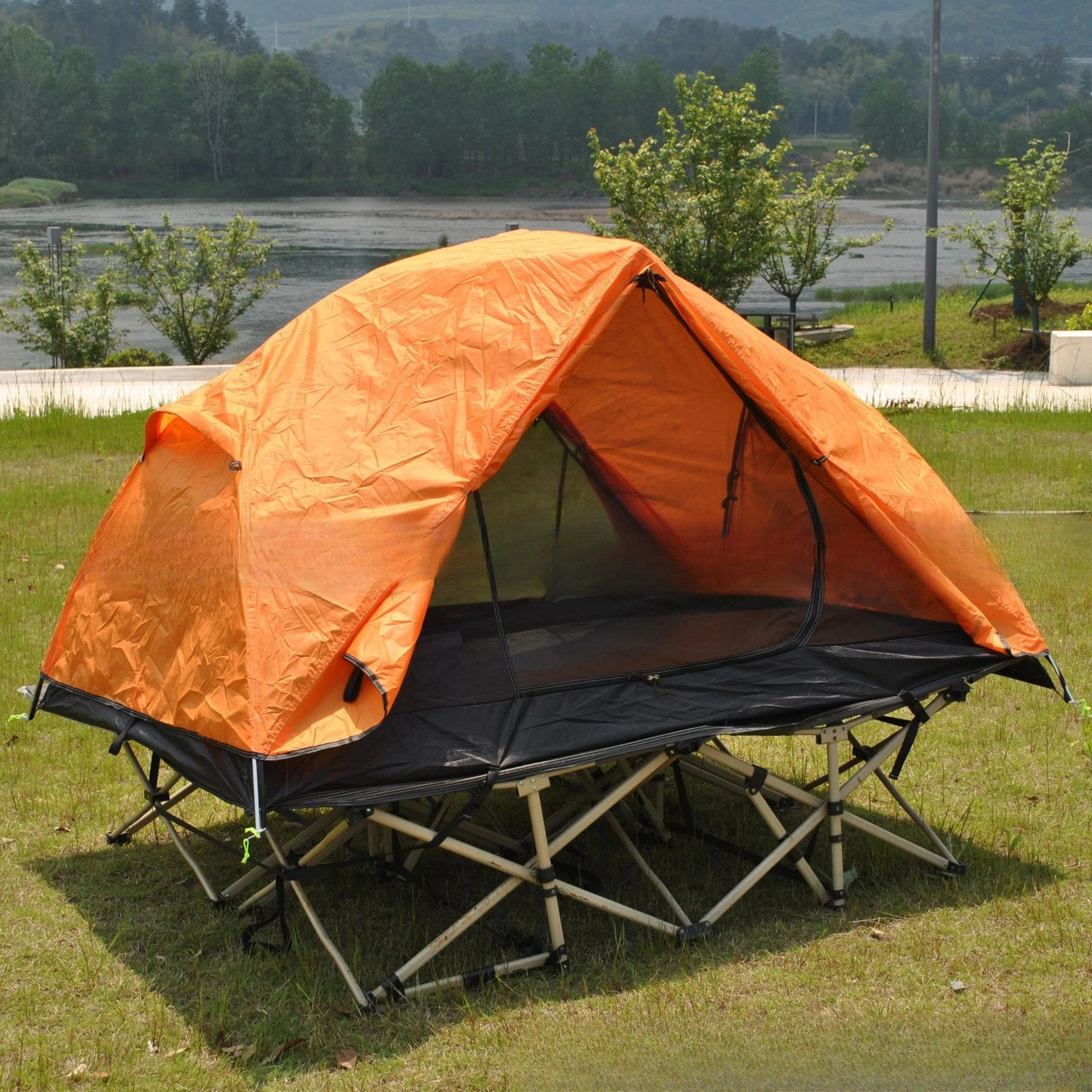 

Ultra-light two-in-one ground-off tent, double camp bed tent, upgraded double ground-off camping tent without bed