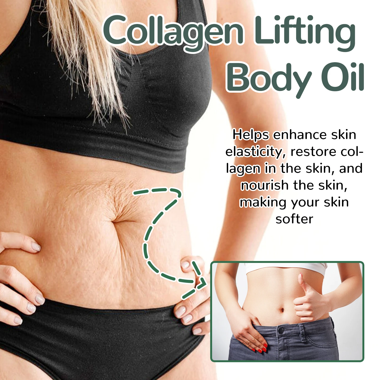Collagen Firming Body Oil Hydration Moisturizing Whole Body Increased Skin Elasticity Smooth Non-greasy Rosemary Body Oil 100ml
