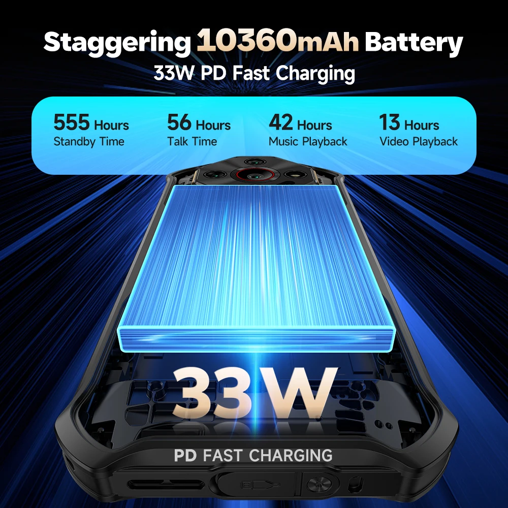 Ulefone Armor X16 4G Rugged 10360mAh Up To 12GB 128 GB 120Hz 6.56" NFC Android 15 Smartphone Night Camera Glare Flashlight Phone