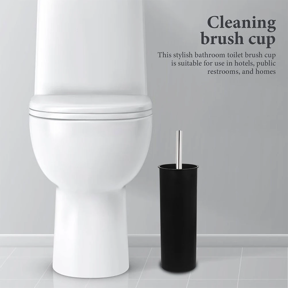 

1pc Sturdy Plastic Cup Bathroom Cleaning Storage Base Smooth Design Home Hotel Use Transparent Container Toilet Brush