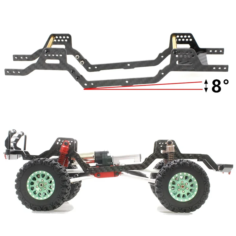 Zestaw podwozia z włókna węglowego LCG Rama Girder Rail dla TRX4M 1/18 RC Crawler Car Części do modernizacji Akcesoria