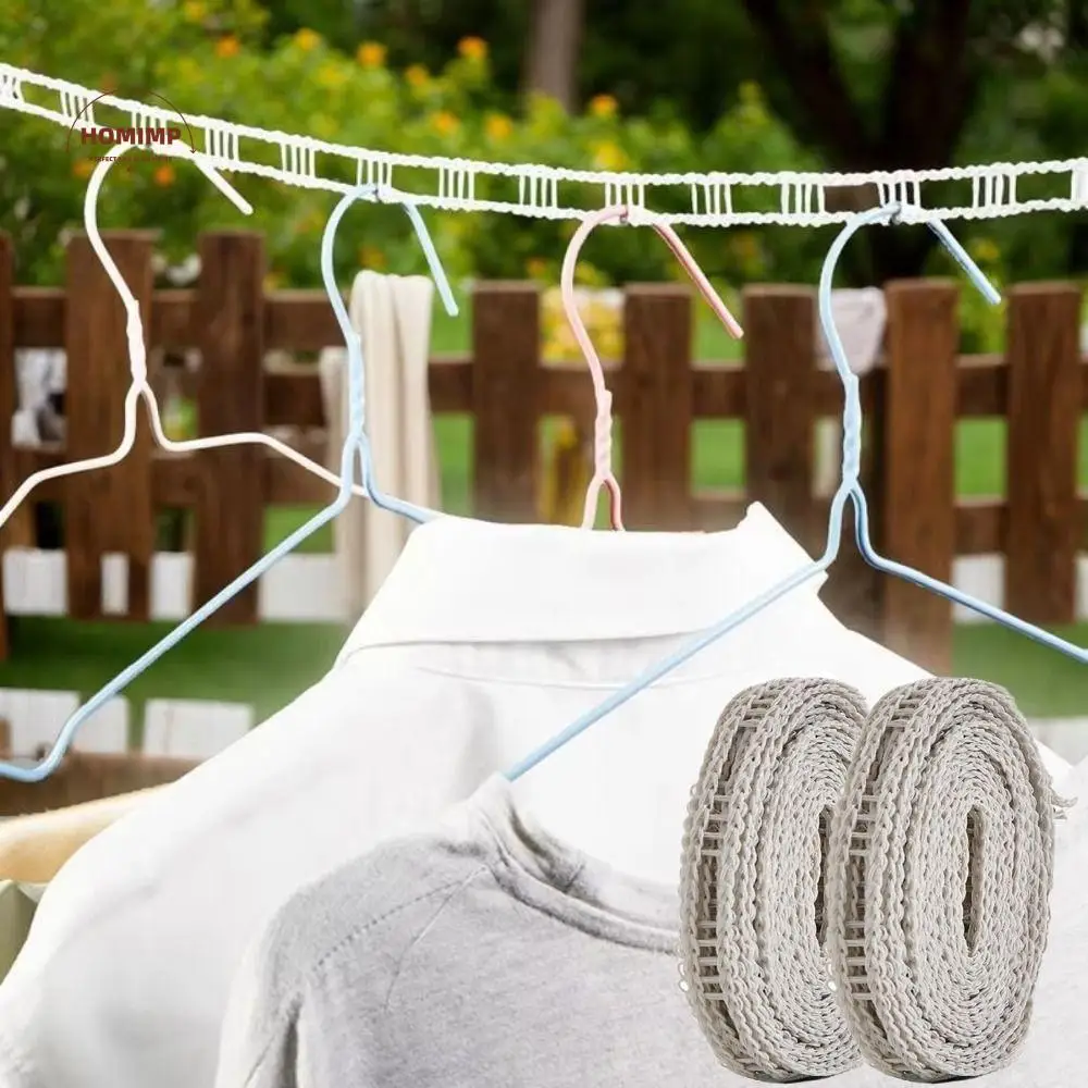 

2PCS Portable Windproof Clothesline Adjustable Length with Hooks Camping Hanger Rope Space-Saving Outdoor Clothesline RV Camping