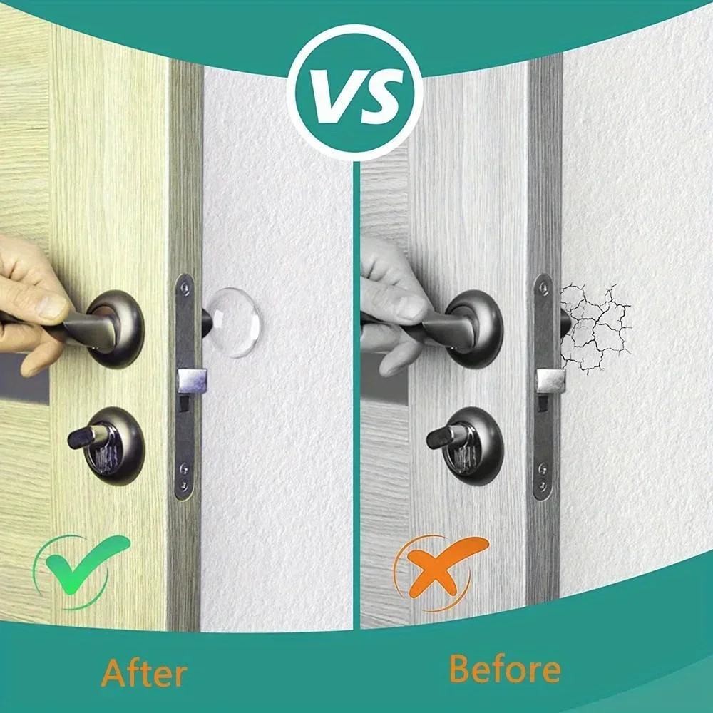 Door Knob Wall Shield Clear Soft Rubber Door Stopper Door Handle Bumper Mute Stickers Wall Protector Muffler Pad Protective Plug image 3