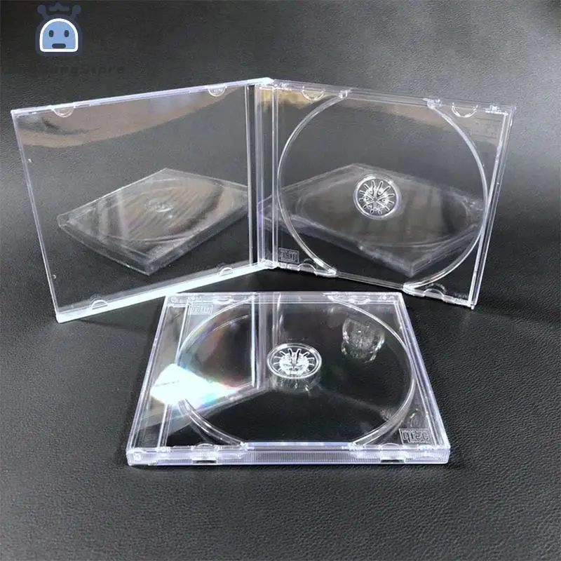 1Pc Transparent Plastic Single Piece Disc Case CD Case Thickened CD DVD Disc Box Storage Organizer Box Album Box Cases