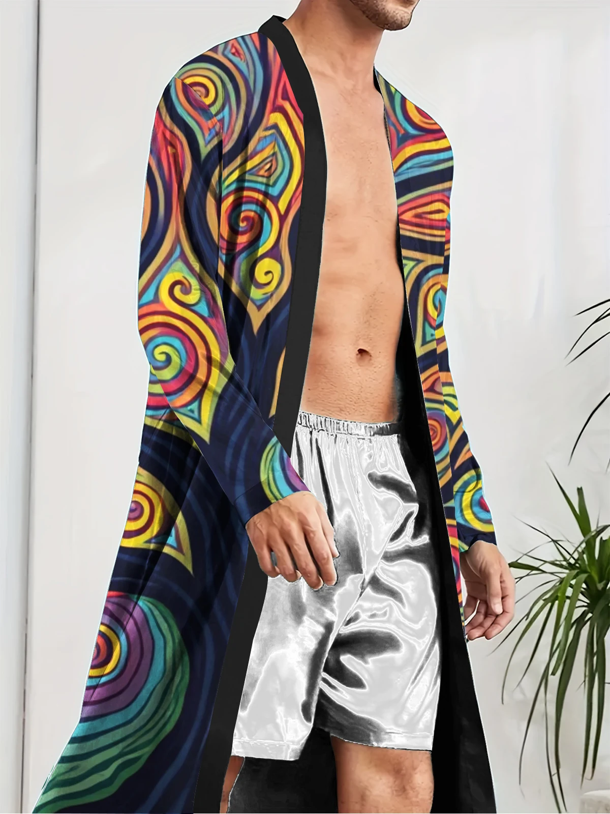 1pcs Men's Robes 2026 Spring/Summer Bathrobe 3D Printed Shower robe Robes Graphic Funny pajamas Breathable Men's bathrobe