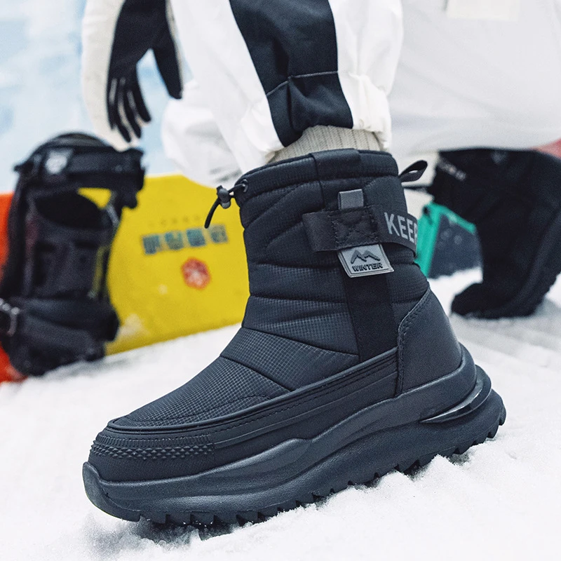 

Shoes for Women Winter Keep Warm Snow Boots Fashion Plus Velvet Travel Non-Slip Cotton Boots Women Mid-Tube Cotton Boots Zapatos
