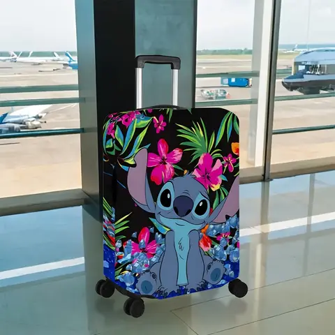 1 Disney Stitch cartoon pattern luggage case, polyester, suitable for men and women