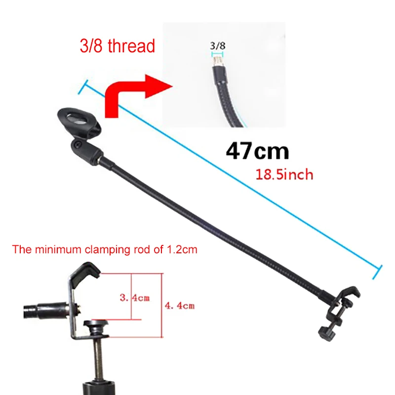 Flexible Microphone Gooseneck phone Stand with Desk Clamp for Radio Broadcasting Studio Live Broadcast Equipment Stations