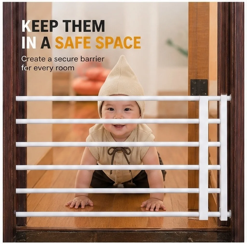 Baby Kids Gate Pet Safety Gate Simple Design Installation for Stairs Doorways Indoor Outdoor Use Dog Fence