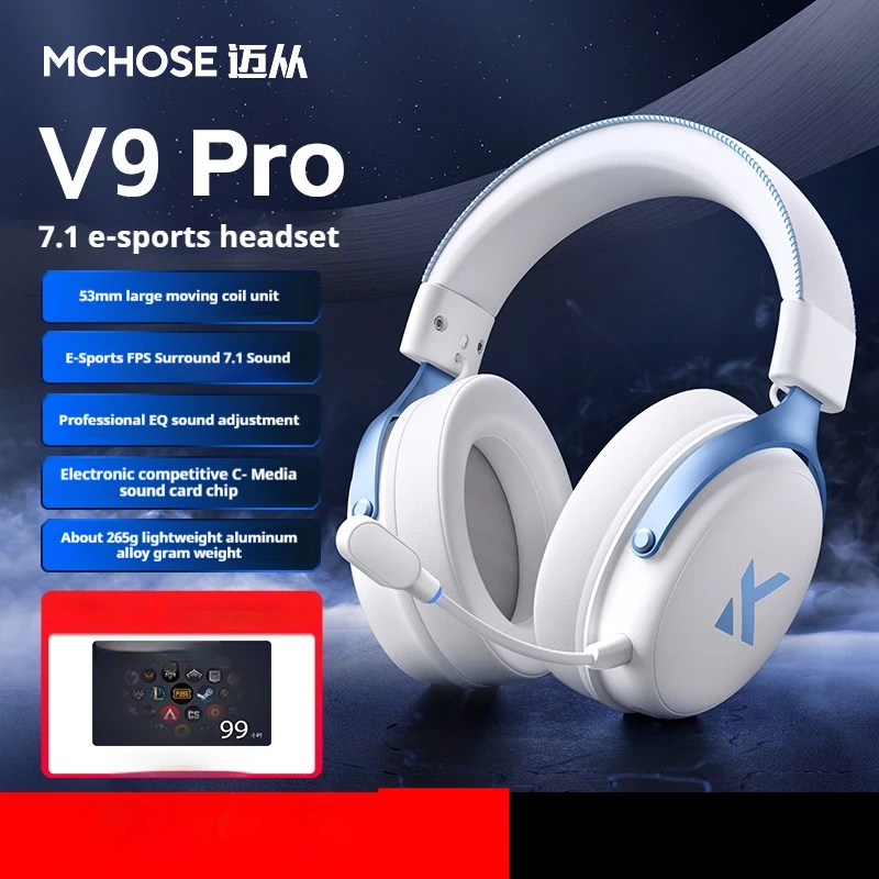 سماعة بلوتوث لاسلكية MCHOSE V9 pro مع ميكروفون ثلاثي الوضع للحد من الضوضاء ديناميكية منخفضة التأخير للمكتب وهدايا ألعاب الكمبيوتر #2