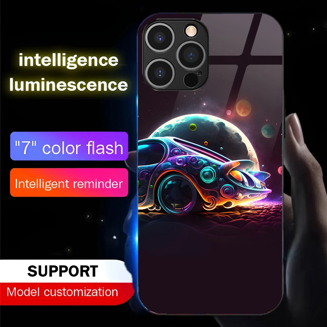 

Future Punk Car Sound Music Control Led Light Phone Case Glowing Cover For Samsung S25 S24 S23 S22 S21 S20 FE Note 20 Plus Ultra
