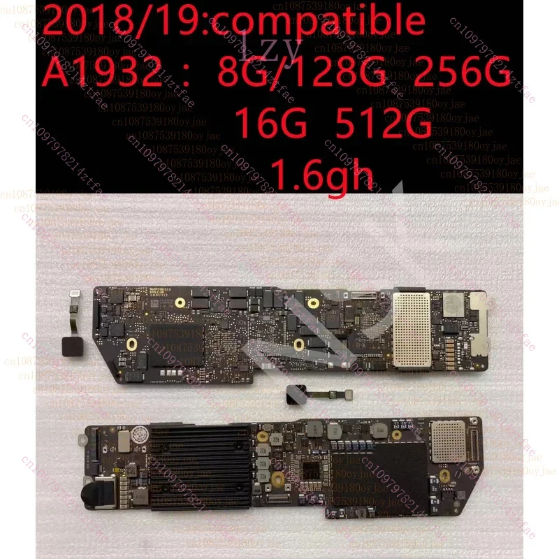95%NEW Original A1932 Motherboard for Macbook Air 13.3” 1.6GHZ 8GB 128GB SSD Logic board with fingerprint 2018 820-01521-A