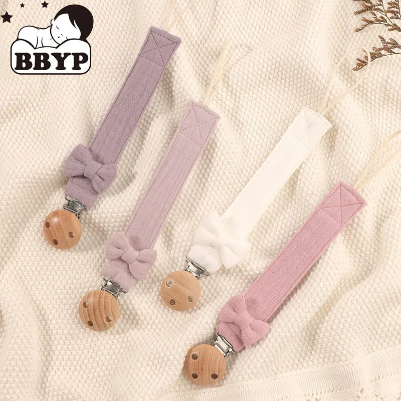 

4Pcs Cotton Bow Pacifier Clip for Girls Bow Pacifier Clip Baby Pacifier Clip Chain Trendy Cloth Pacifier Holder Teether Toy