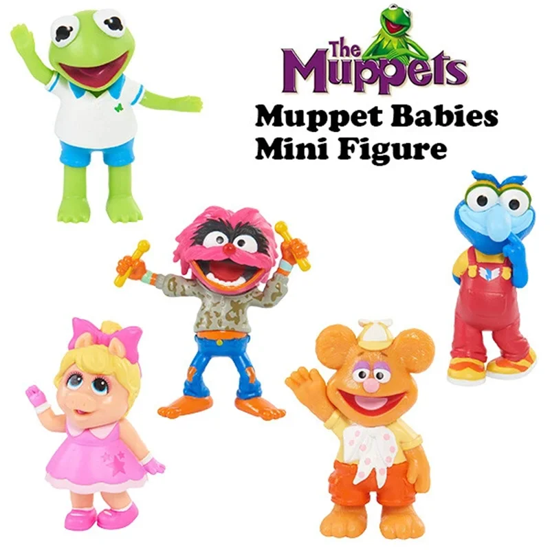 Disney Junior Sesame Street Muppet Babies Anime Characters Miss Piggy Kermit Animal Fozzie Mini Figure Model Collectible Gifts